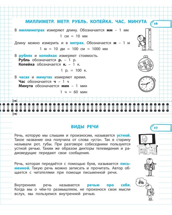 Все правила математики и русского языка. 2 класс