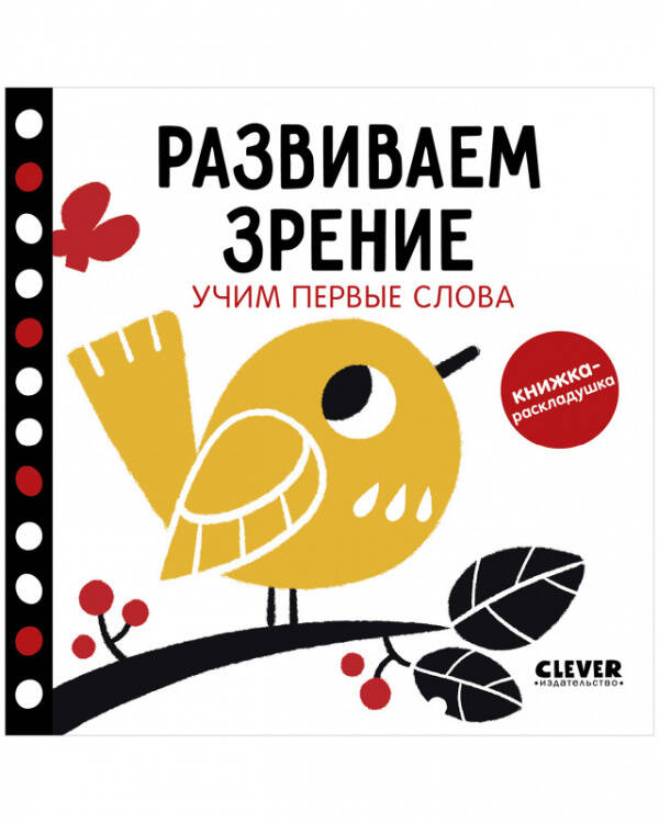 Контрастная книжка-раскладушка. Развиваем зрение. Учим первые слова
