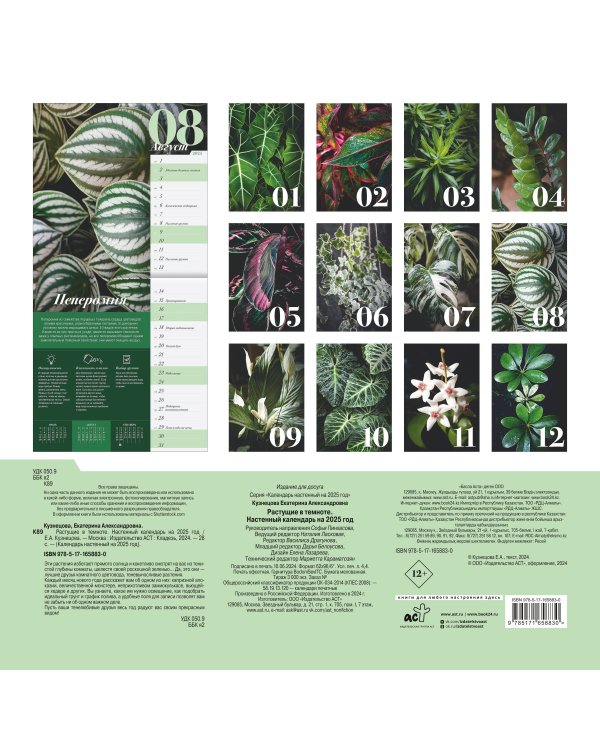 Растущие в темноте. Настенный календарь на 2025 год