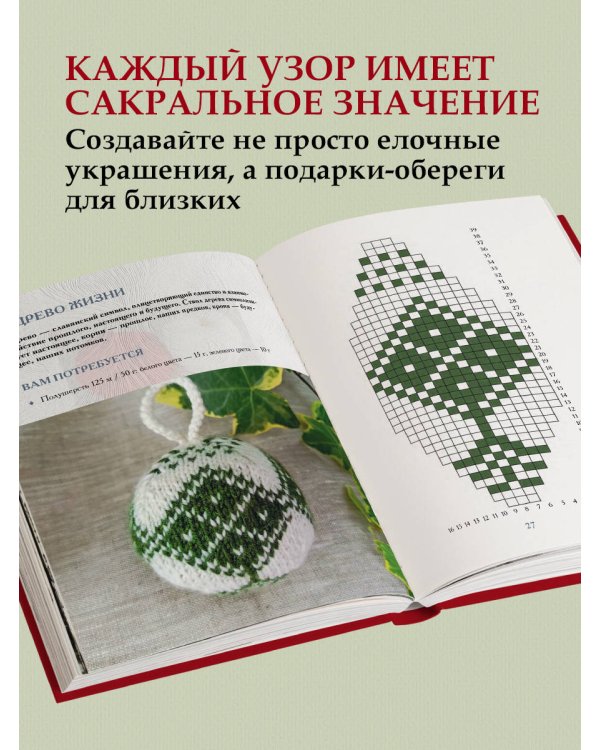 Самый теплый Новый год. Русские узоры. Вяжем на спицах елочные шары