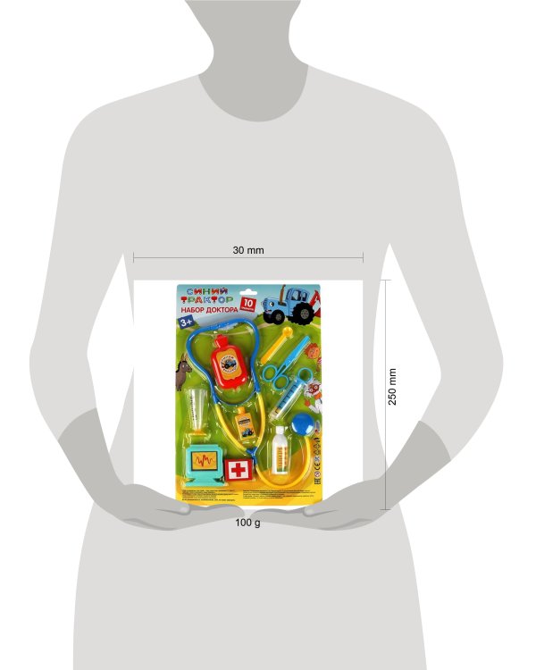 Набор доктора Синий ТРАКТОР блист.25*37*3см ИГРАЕМ ВМЕСТЕ в кор.2*100шт