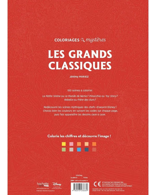 Coloriages mysteres Disney Les grands classiques Раскраска Волшебный мир Диснея Великая классика /Книги на английском языке