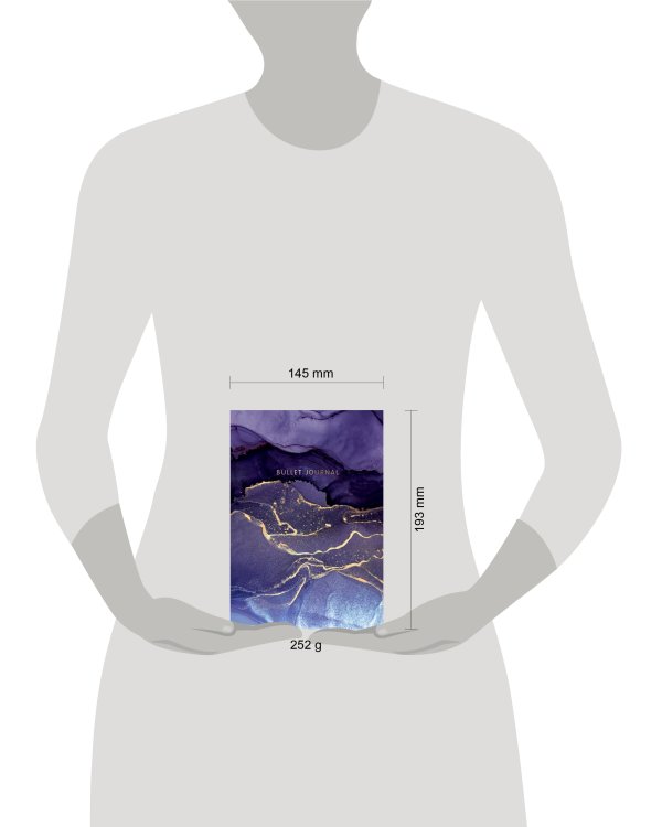 Блокнот в точку: Bullet Journal (мраморный, 160 c., с наклейками)