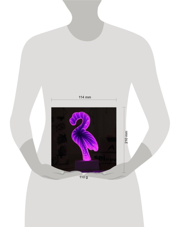 Зеркальный светильник  Милый фламинго 9х20 см УД-1062