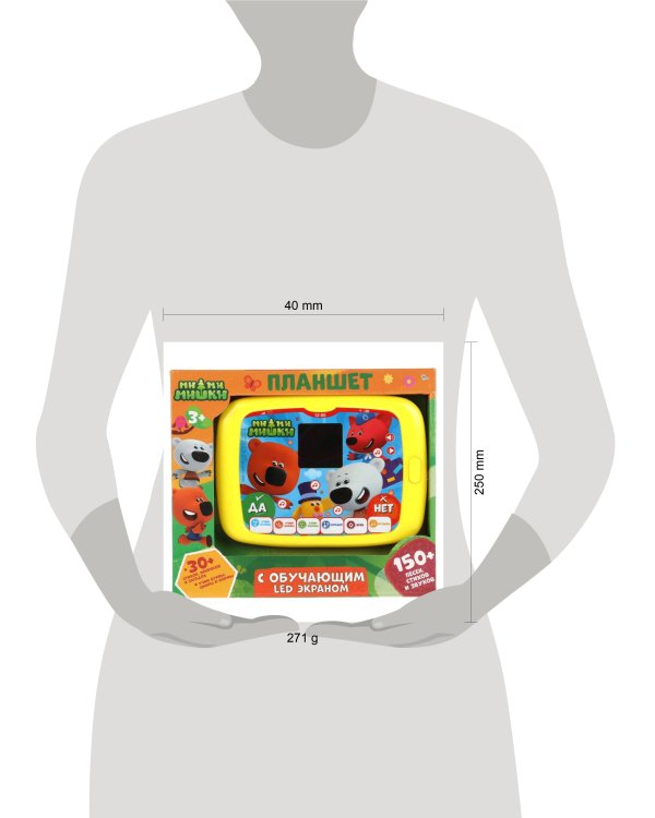 Планшет с обучающим led-экраном Ми-ми-мишки 150 песен, стихов, загадок.кор.бат. Умка в кор.48шт
