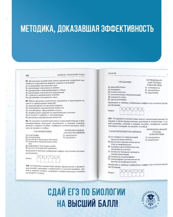 ЕГЭ. Биология. Тематический тренинг для подготовки к ЕГЭ