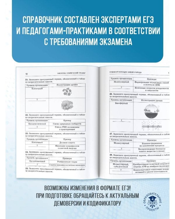ЕГЭ. Биология. Тематический тренинг для подготовки к ЕГЭ