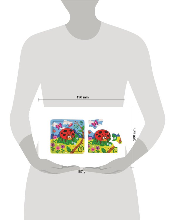 Игра из дерева "Божья коровка" (собираем по картинке) (Baby Step)