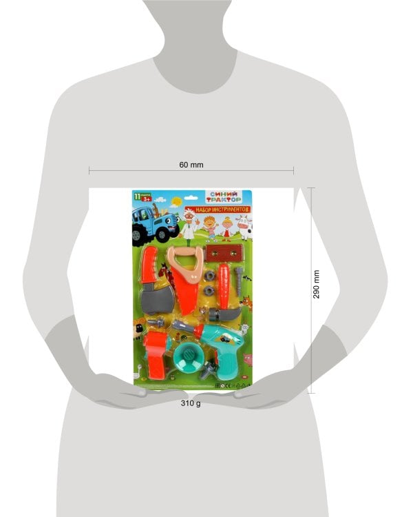 Набор инструментов СИНИЙ ТРАКТОР блист.46,5*28,5*5,5см ИГРАЕМ ВМЕСТЕ в кор.2*42шт