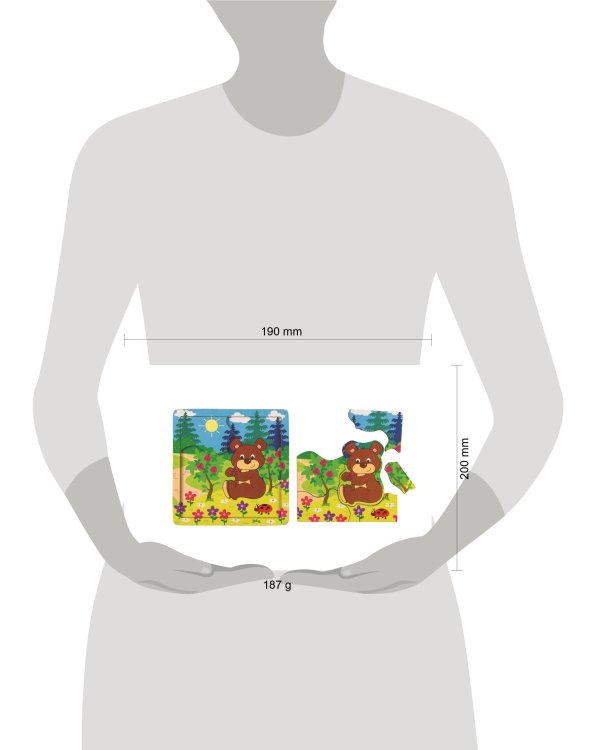 Игра из дерева "Медвежонок" (собираем по картинке) (Baby Step)