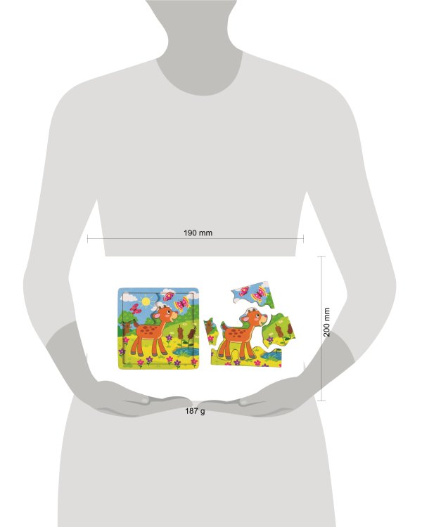 Игра из дерева "Оленёнок" (собираем по картинке) (Baby Step)