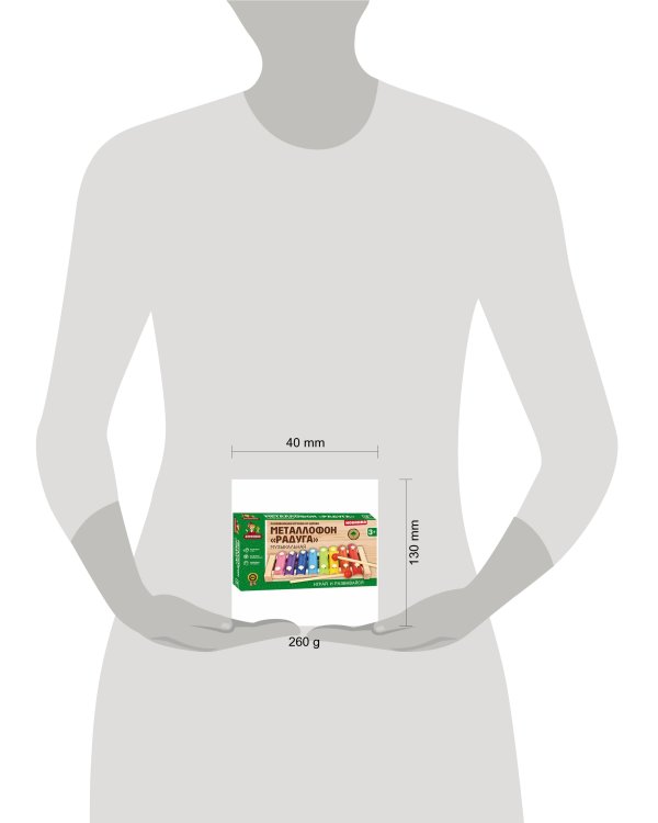 Игрушка дер. "Буратино" металлофон Радуга 24,5х13см в русс. кор. в кор.100шт