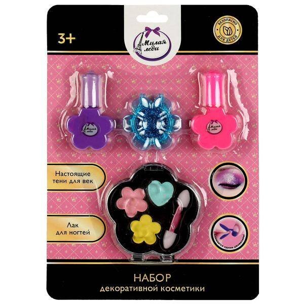 Косметика ДЛЯ ДЕВОЧЕК набор косметики: тени для век, лаки для ногтей МИЛАЯ ЛЕДИ в кор.2*150шт