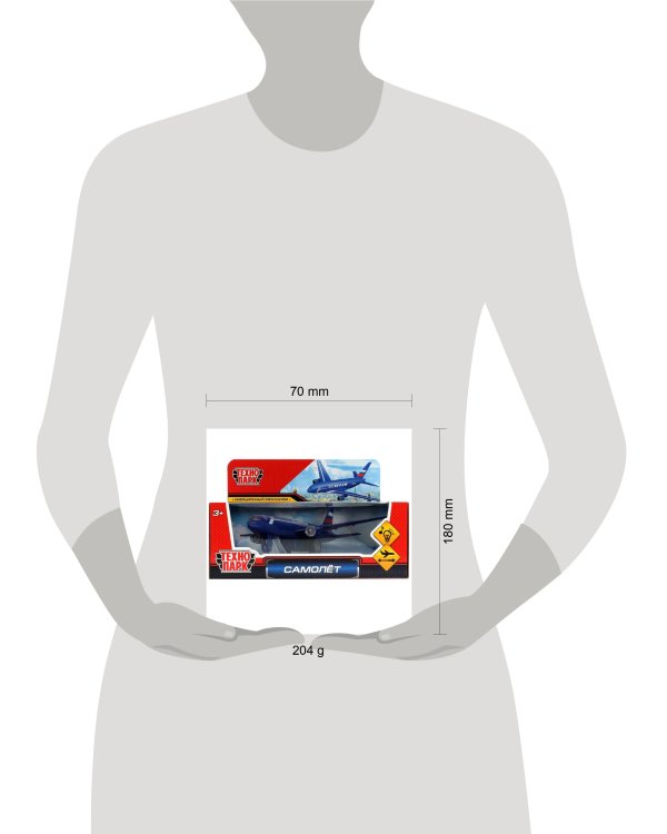 Модель металл свет-звук САМОЛЕТ ПОЧТА 18,5 см, инерция, кор. Технопарк в кор.2*60шт