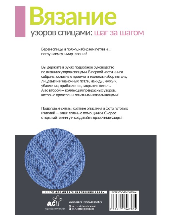 Вязание узоров спицами: шаг за шагом. Самый наглядный самоучитель