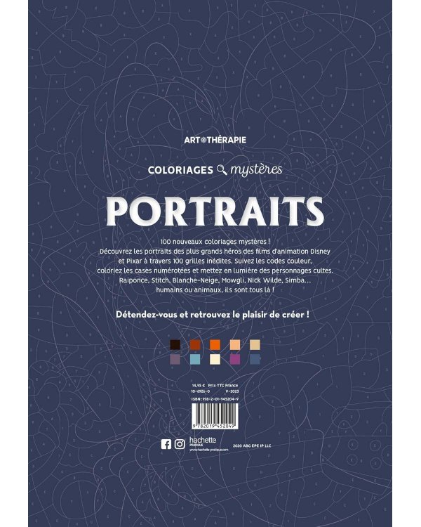 Coloriages mysteres Disney Portraits Раскраска Волшебный мир Диснея Портреты /Книги на английском языке