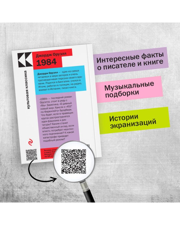 Набор "Антиутопии Джорджа Оруэлла и Рэя Брэдбери" (книга "1984", книга "451' по Фаренгейту", настенный календарь "1984")