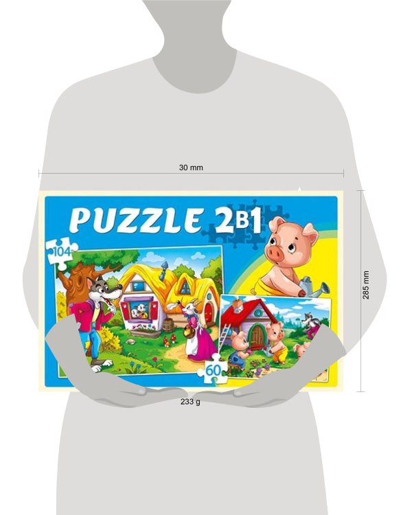 ПАЗЛЫ 2 в 1. 60 и 104 элемента. ЛЮБИМЫЕ СКАЗКИ (Арт. П-0681)