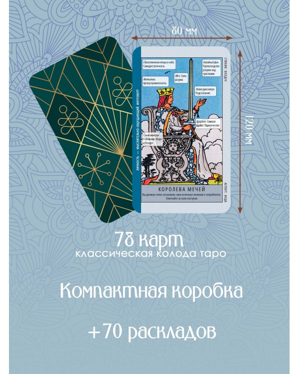 Таро-обучение. Классический Уэйт. Подсказки на картах + расклады. Набор таролога-практика