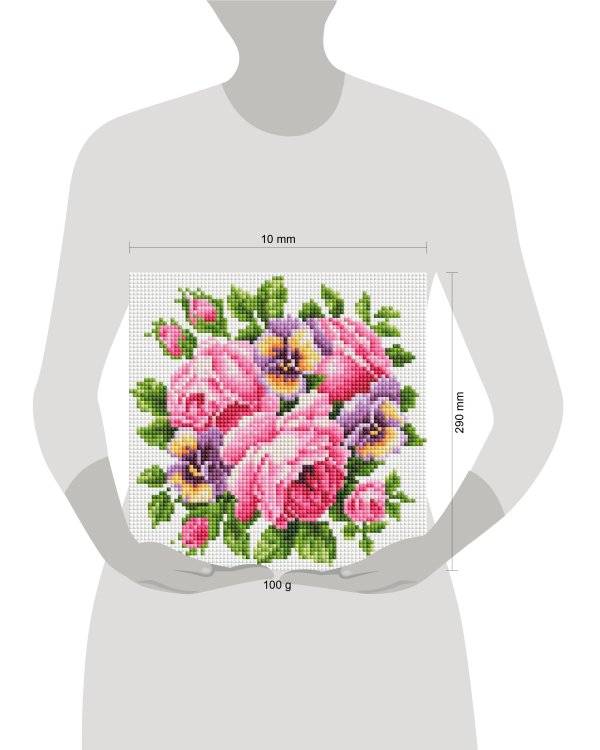 458-ST-PS Розы и анютины глазки