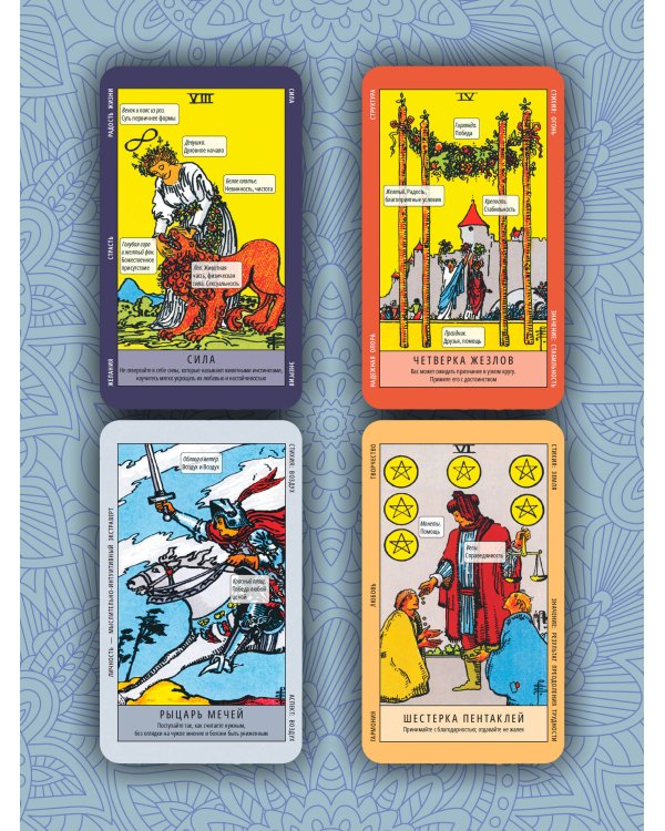 Таро-обучение. Классический Уэйт. Подсказки на картах + расклады. Набор таролога-практика