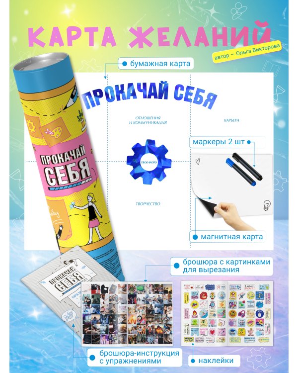 Прокачай себя: карта твоих побед (карта желаний в тубусе)