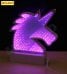 Зеркальный 3D светильник Единорог, фиолетовый свет УД-9715