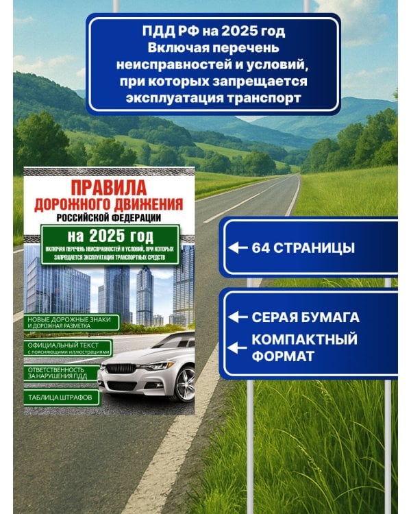 Правила дорожного движения Российской Федерации на 2025 год. Включая перечень неисправностей и условий, при которых запрещается эксплуатация транспортных средств