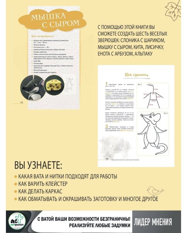 Веселый зоопарк. Ватные игрушки