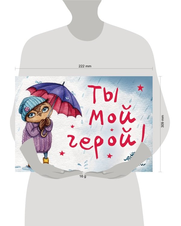 Магнитная открытка. Совы. Ты мой герой