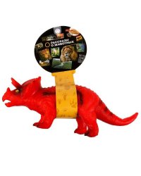 Игрушка пластизоль динозавр трицератопс 33*22*12, хэнтэг, звук ИГРАЕМ ВМЕСТЕ в кор.96шт