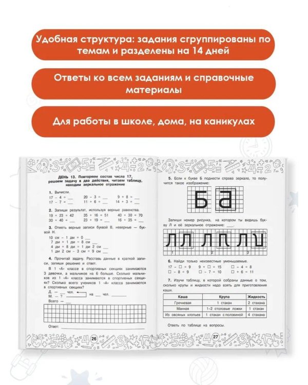 Математика. Повторяем и закрепляем пройденное в 1 классе за 14 дней