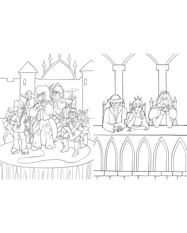 Бременские музыканты. Раскраска