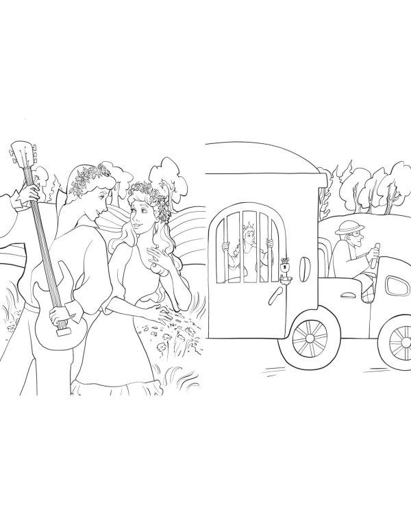 Бременские музыканты. Раскраска