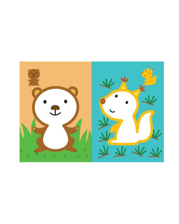 Раскраска с цветным контуром (Обезьянка)