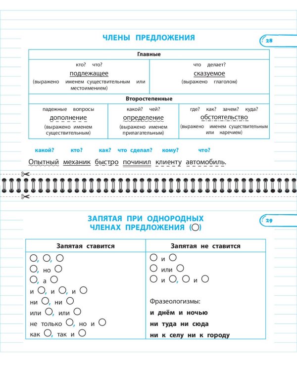 Правила по русскому языку: 1-4 классы
