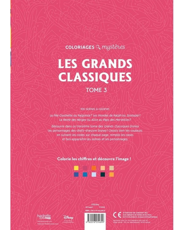 Coloriages mysteres Disney Les grands classiques Tome 3 Раскраска Волшебный мир Диснея Великая классика том 3 /Книги на английском языке