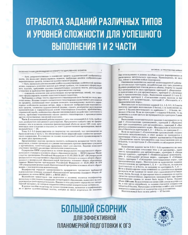 ОГЭ-2025. Литература.20 тренировочных вариантов экзаменационных работ для подготовки к основному государственному экзамену