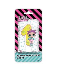 LOL. Парафиновая свеча в торт (цифра 1 с героем), в блистере