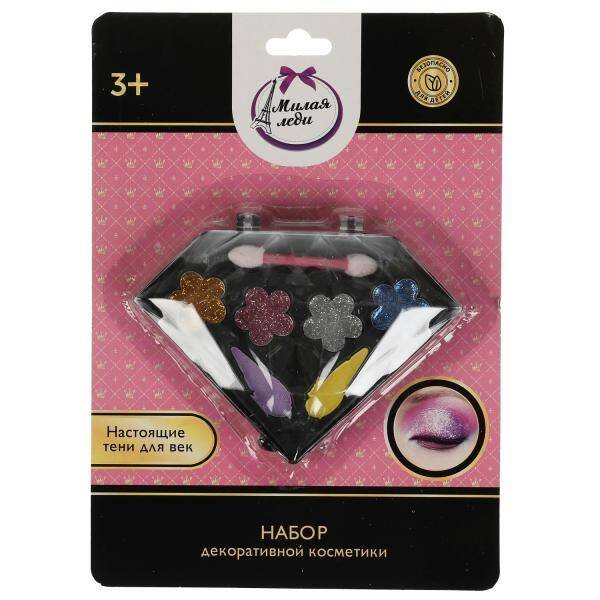 Косметика ДЛЯ ДЕВОЧЕК тени для век, в т.ч. с блестками МИЛАЯ ЛЕДИ в кор.2*180шт