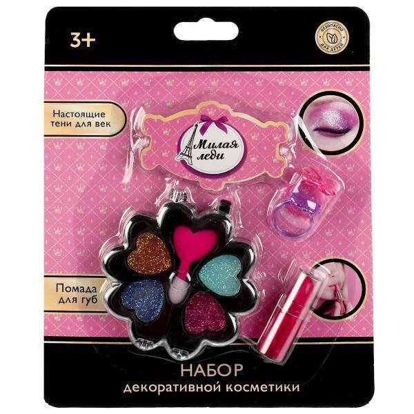 Косметика ДЛЯ ДЕВОЧЕК набор косметики: помада, тени с блестками МИЛАЯ ЛЕДИ в кор.2*288шт