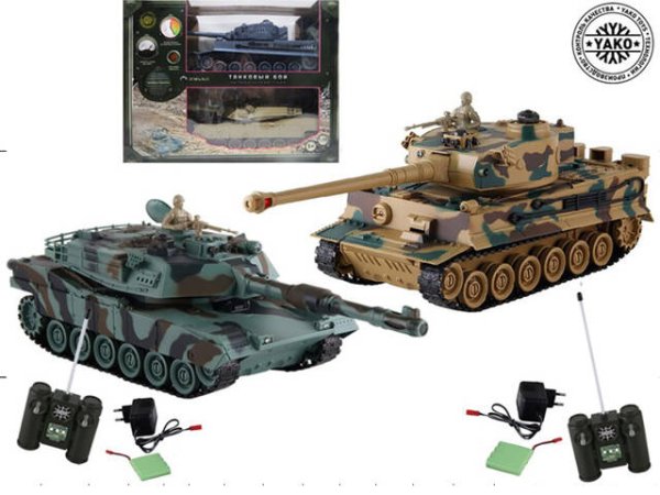 Набор танков на р/у (41×14×32 см)"Тигр-2"(св.,зв.,пушка ик, акк. 4,8V в компл., в кор. (Арт. 6124)
