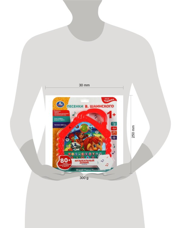 Музыкальный домик Шаинский музыка 80 песен,стихотворений,звуков.свет.блист.бат. Умка в кор.72шт
