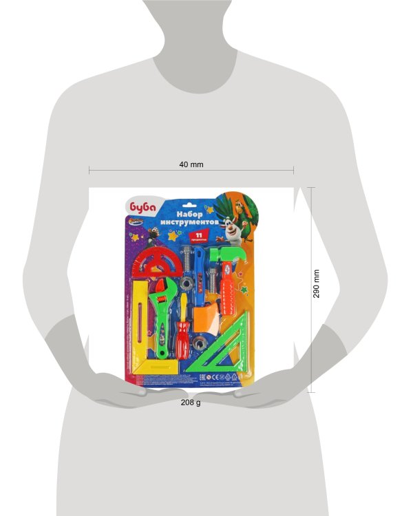 Набор инструментов БУБА блист.29*42,5*4см ИГРАЕМ ВМЕСТЕ в кор.2*60шт