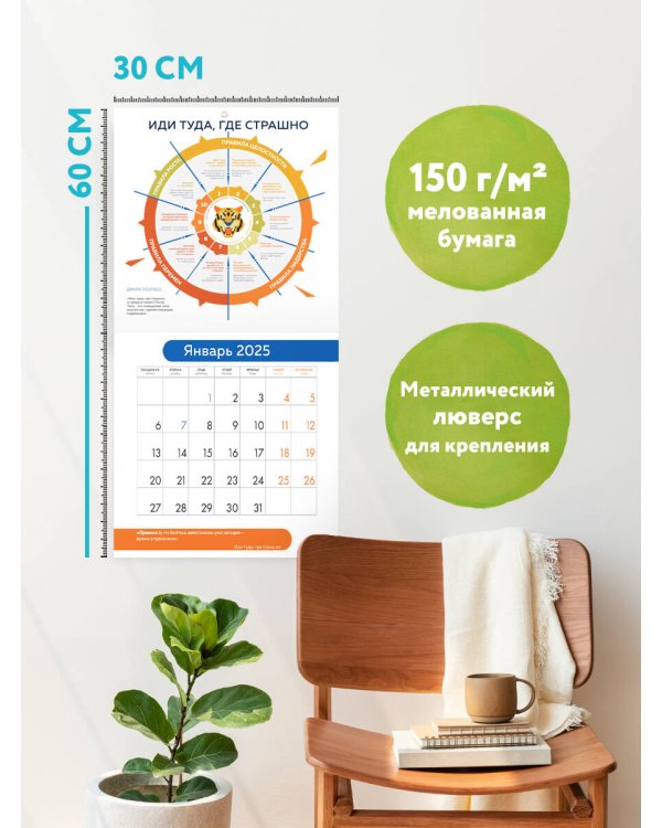 12 главных бестселлеров по саморазвитию в инфографике. Настенный интеллект-календарь на 2025 год (300х300)