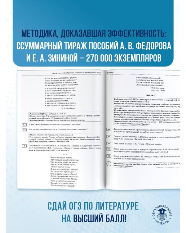 ОГЭ-2025. Литература.10 тренировочных вариантов экзаменационных работ для подготовки к основному государственному экзамену