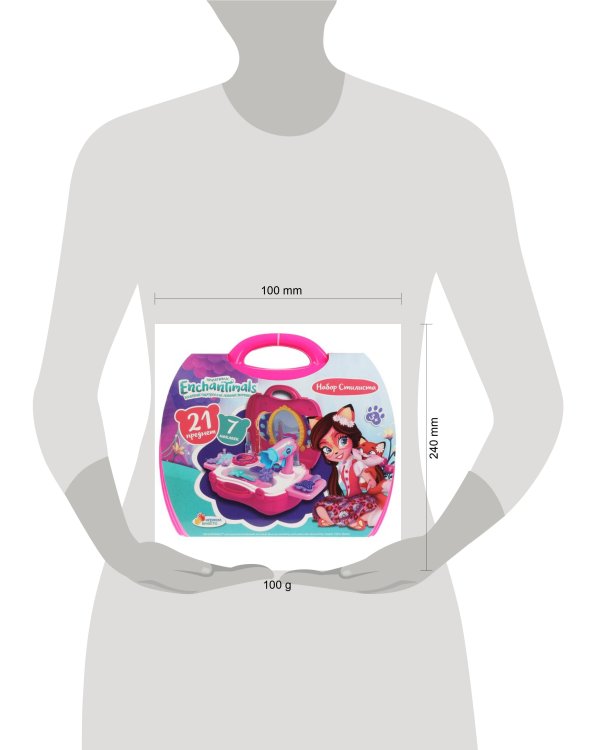 Набор стилиста ЭНЧАНТИМАЛС чемодан 24*19*3,5см ИГРАЕМ ВМЕСТЕ в кор.2*18шт