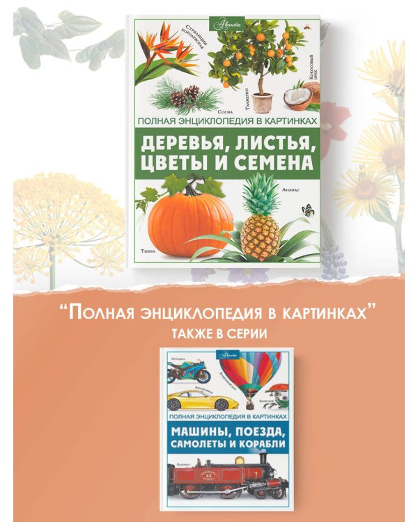 Деревья, листья, цветы и семена