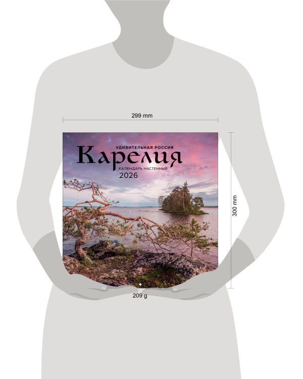 Удивительная Россия: Карелия. 4 сезона. C фотографиями Ивана Дементиевского. Календарь настенный на 2026 год (300х300 мм)