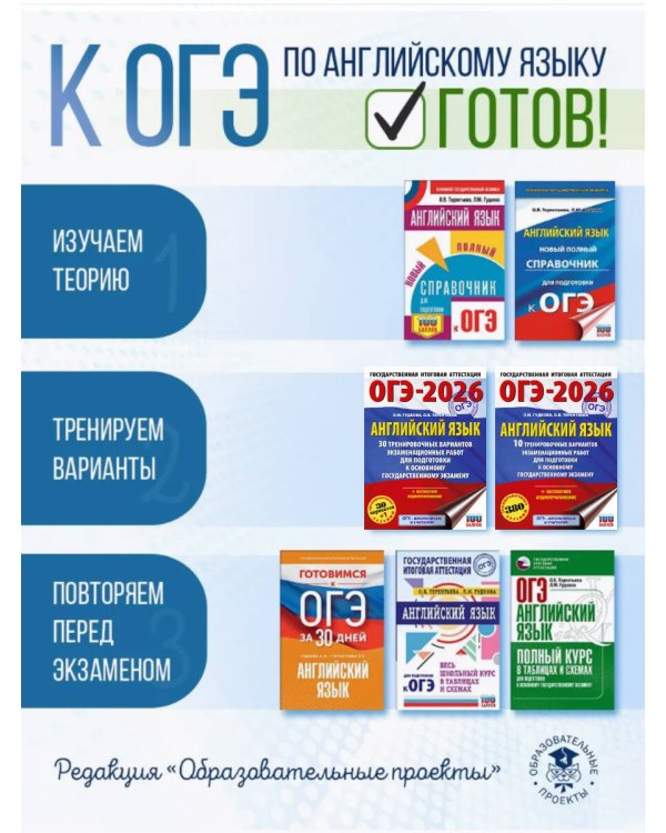 ОГЭ-2026. Английский язык. 10 тренировочных вариантов экзаменационных работ для подготовки к основному государственному экзамену